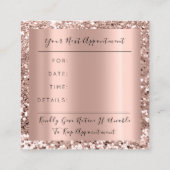 Roos voor bruiloft Planner roze benoemingskaart Afsprakenkaartje (Achterkant)
