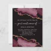 Roos voor bruiloft QR Code Burgundy Marsala Black (Voorkant)