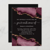 Roos voor bruiloft QR Code Burgundy Marsala Black (Voorkant / Achterkant)