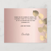 Roos voor budgetverjaardag Eucalyptus foto bedankt (Achterkant)