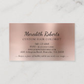 Roos voor champagne- en haarkleuren - goudflengst visitekaartje (Achterkant)