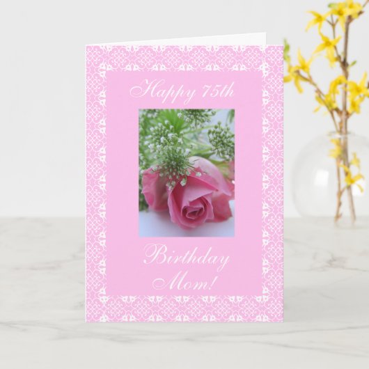 Roos voor de 75ste verjaardag van de moeder kaart (Gele Bloem)