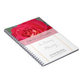 Roos voor eeuwig in ons hartsgedenkboek notitieboek (Rechterzijde)