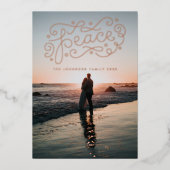 Roos voor handschrift folie feestdagenkaart (Voorkant)