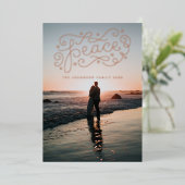 Roos voor handschrift folie feestdagenkaart (Staand Voorkant)