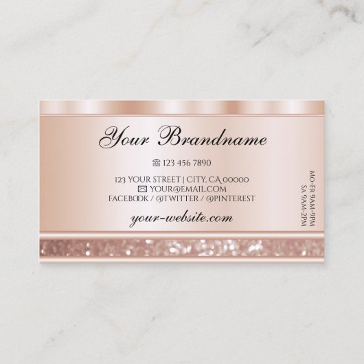 Roos voor het oogvangen Goud met extra glazig glit Visitekaartje (Achterkant)