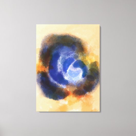 "ROOS VOOR HET VERRICHTEN" | Blauwe Waterverf vent Canvas Afdruk (Voorkant)