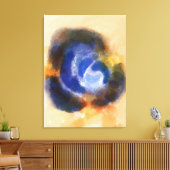 "ROOS VOOR HET VERRICHTEN" | Blauwe Waterverf vent Canvas Afdruk (Insitu (Woonkamer))