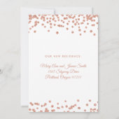 Roos voor huwelijks uitleen Gold Glitter Confetti Kaart (Achterkant)