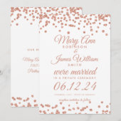 Roos voor huwelijks uitleen Gold Glitter Confetti Kaart (Voorkant / Achterkant)