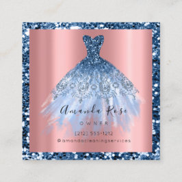 Roos voor huwelijksevenementen Gold Glitter Blue N Afsprakenkaartje