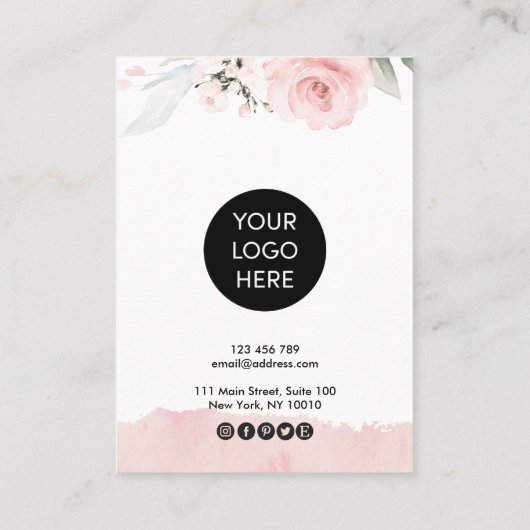 Roos voor kalligrafie Gold Floral Earring display Visitekaartje (Achterkant)