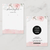 Roos voor kalligrafie Gold Floral Earring display  Visitekaartje (Voorkant / Achterkant)