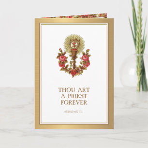 Roos voor katholieke priester Jubileum Ordination Kaart