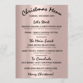 Roos voor Kerstmis-feestdag wintermenu Modern Menu (Achterkant)