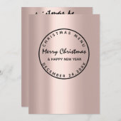 Roos voor Kerstmis-feestdag wintermenu Modern Menu (Voorkant / Achterkant)