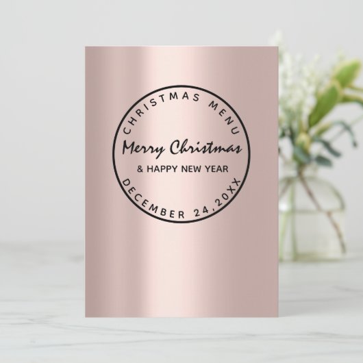 Roos voor Kerstmis-feestdag wintermenu Modern Menu (Staand voorkant)