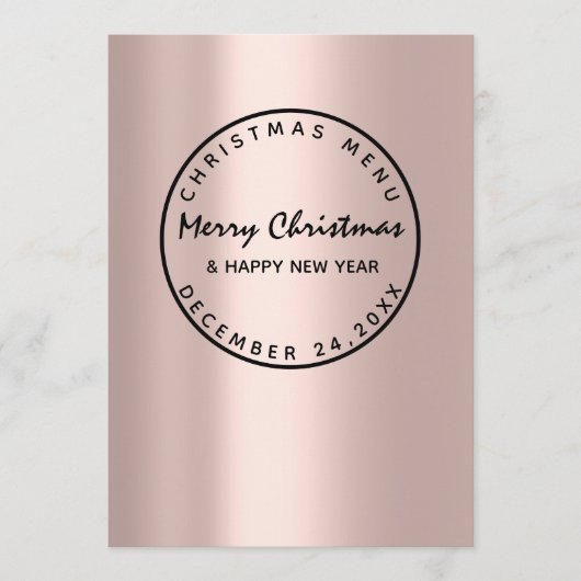 Roos voor Kerstmis-feestdag wintermenu Modern Menu (Voorkant)