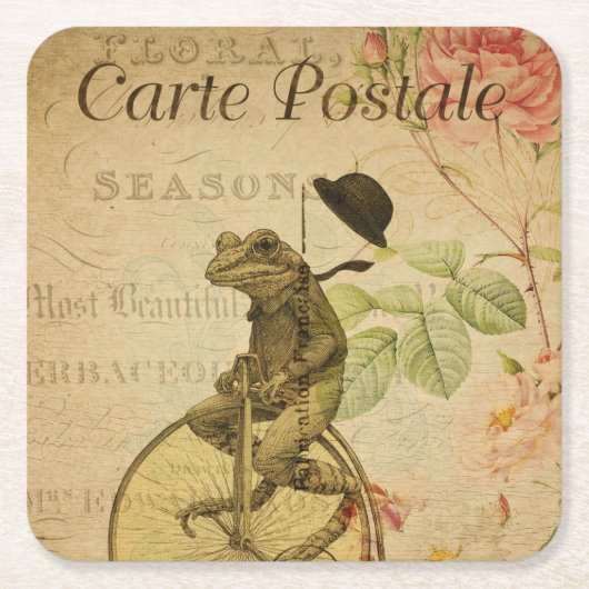 Roos voor kikkervisjes kartonnen onderzetters (Voorkant)