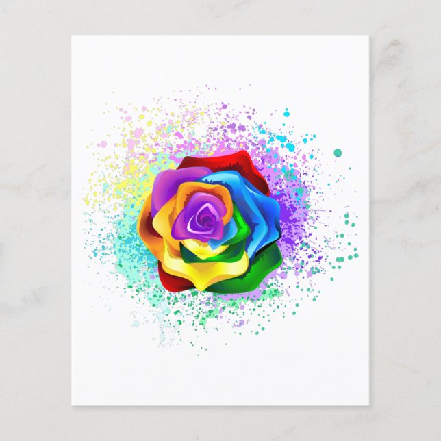 Roos voor kleurrijke regenboog (Voorkant)