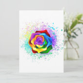 Roos voor kleurrijke regenboog aankondiging (Staand voorkant)