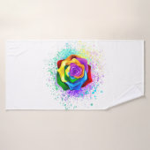 Roos voor kleurrijke regenboog badhanddoek (Badhanddoek)