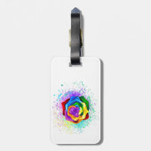 Roos voor kleurrijke regenboog bagagelabel (Achterkant verticaal)