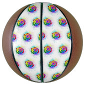 Roos voor kleurrijke regenboog basketbal (Verticaal)