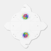 Roos voor kleurrijke regenboog bedankdoosjes (Uitgevouwen)