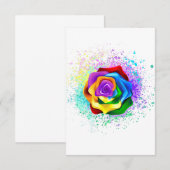 Roos voor kleurrijke regenboog bedankkaart (Voorkant / Achterkant)