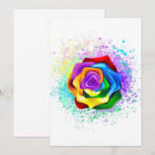 Roos voor kleurrijke regenboog bedankkaart (Voorkant / Achterkant)