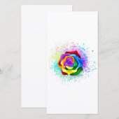 Roos voor kleurrijke regenboog bedankkaart (Voorkant / Achterkant)