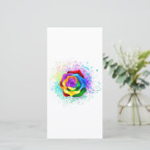 Roos voor kleurrijke regenboog bedankkaart (Staand voorkant)
