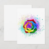 Roos voor kleurrijke regenboog bedankkaart (Voorkant / Achterkant)