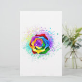 Roos voor kleurrijke regenboog briefpapier (Staand voorkant)