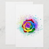 Roos voor kleurrijke regenboog briefpapier (Voorkant / Achterkant)