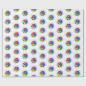 Roos voor kleurrijke regenboog cadeaupapier (Vlak)