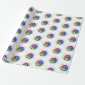 Roos voor kleurrijke regenboog cadeaupapier (Uitgerold)