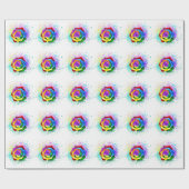 Roos voor kleurrijke regenboog cadeaupapier (Vlak)