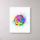 Roos voor kleurrijke regenboog canvas afdruk (Voorkant)