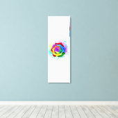Roos voor kleurrijke regenboog canvas afdruk (Insitu (Houten vloer))