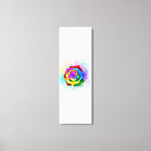 Roos voor kleurrijke regenboog canvas afdruk