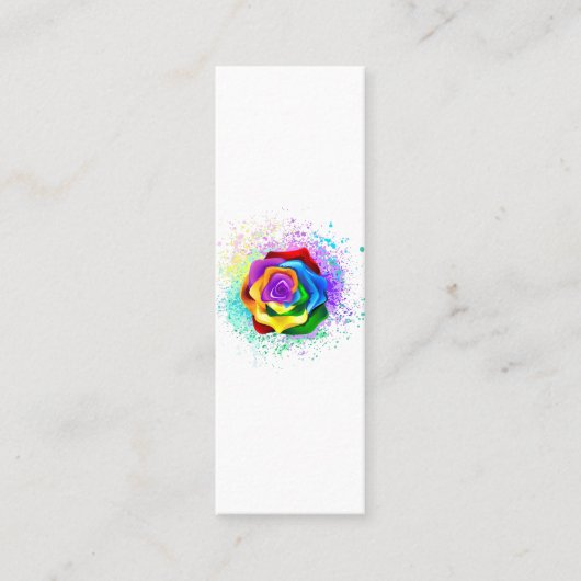 Roos voor kleurrijke regenboog contactkaartje (Voorkant)