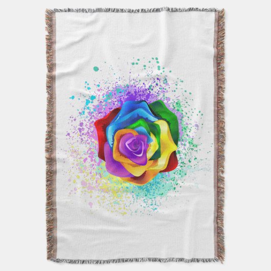 Roos voor kleurrijke regenboog deken (Voorkant Verticaal)