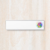 Roos voor kleurrijke regenboog deurbordje (Voorkant)