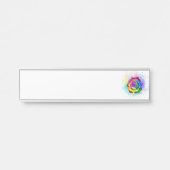 Roos voor kleurrijke regenboog deurbordje (Voorkant)