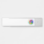 Roos voor kleurrijke regenboog deurbordje (Voorkant)