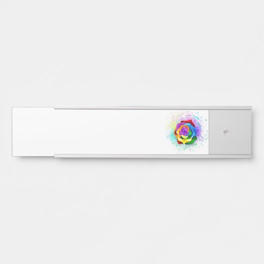 Roos voor kleurrijke regenboog deurbordje (Voorkant)