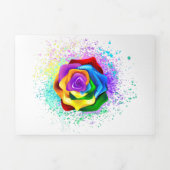 Roos voor kleurrijke regenboog drieluik uitnodiging (Cover)