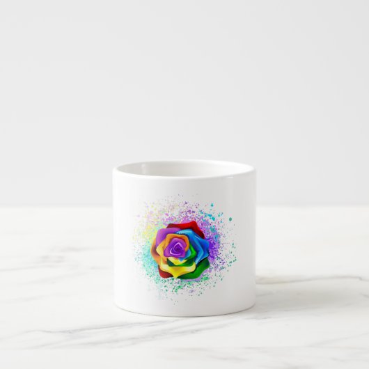 Roos voor kleurrijke regenboog espresso kop (Voorkant)